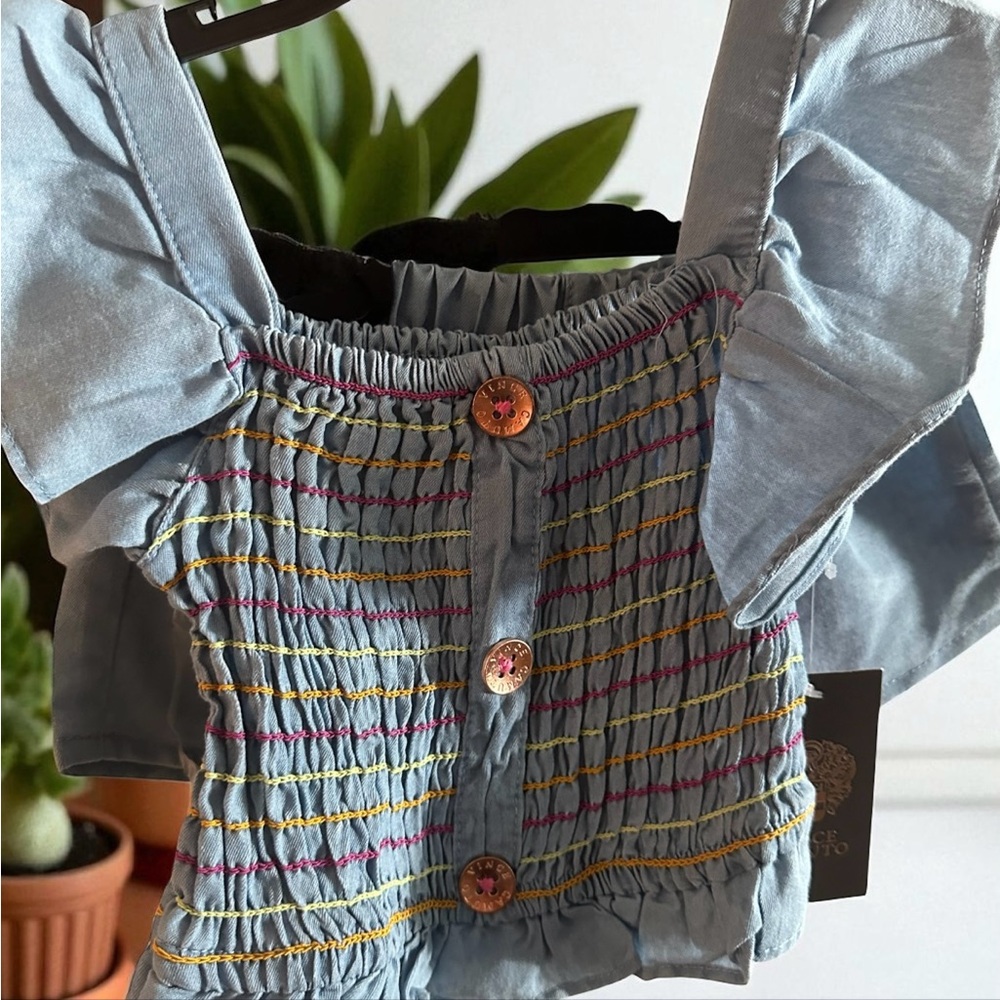 Vince Camuto Kids Matching Set - Blue with Yellow and Pink Accents